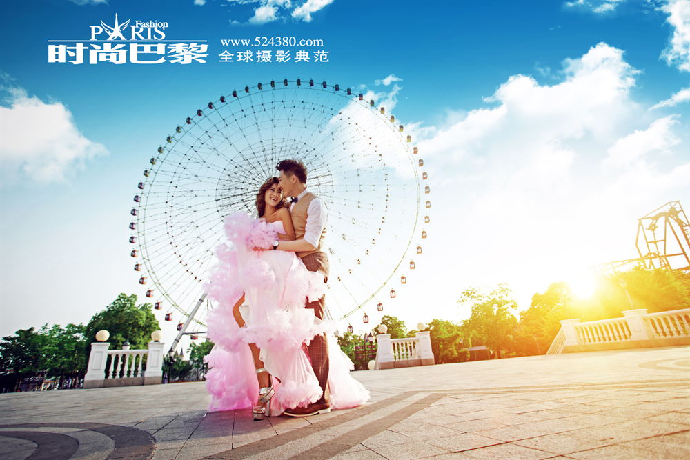 时尚巴黎婚纱摄影 最新摩天轮主题外景公园开幕了 摩天轮系列 之